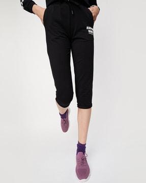 relaxed fit capris with drawstring waist