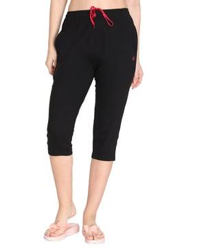 relaxed fit capris with drawstring waist