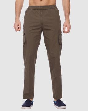 relaxed fit cargo pants with elasticated waist