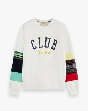 relaxed fit club applique sweatshirt in organic cotton