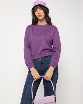 relaxed fit crew-neck sweatshirt