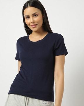 relaxed fit crew-neck top