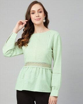 relaxed fit cuffed sleeves top