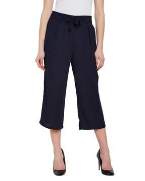 relaxed fit culottes with tie-up