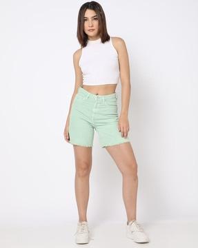 relaxed fit denim shorts