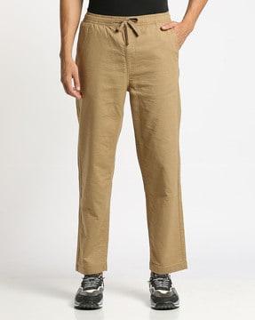 relaxed fit double cloth pull-on pants