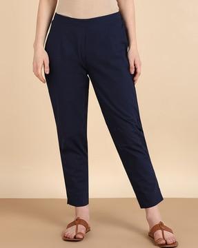 relaxed fit double-pleat cotton pants