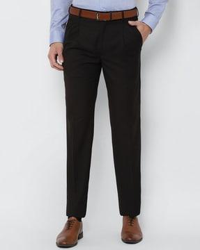 relaxed fit double-pleated trousers
