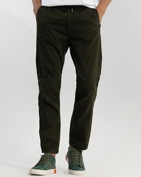 relaxed fit flat-front cargo pants