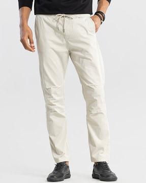 relaxed fit flat-front cargo pants