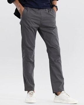 relaxed fit flat-front cargo pants