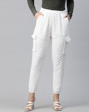 relaxed fit flat front cargo pants