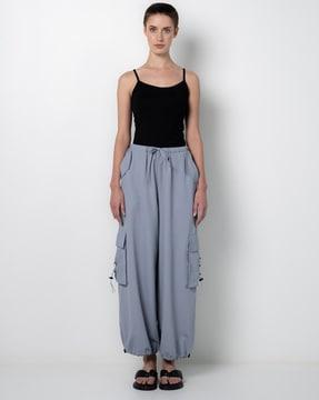 relaxed fit flat-front cargo pants