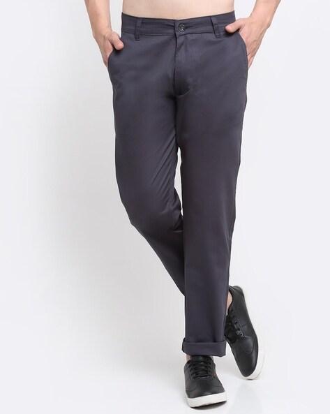 relaxed fit flat-front chinos