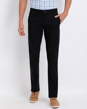 relaxed fit flat-front chinos