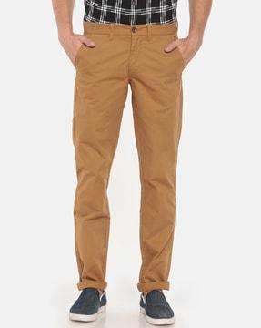 relaxed fit flat-front chinos