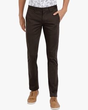 relaxed fit flat-front chinos