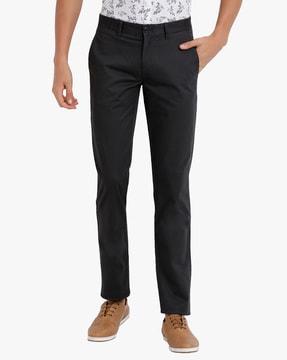 relaxed fit flat-front chinos