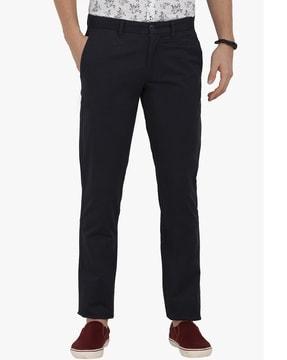 relaxed fit flat-front chinos