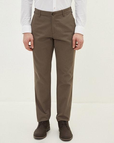 relaxed fit flat-front chinos