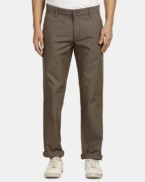 relaxed fit flat-front chinos