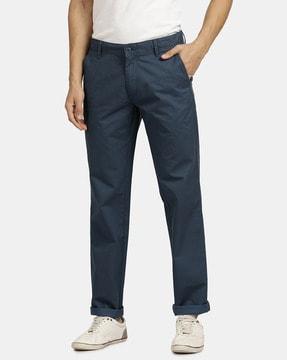 relaxed fit flat-front chinos