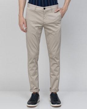 relaxed fit flat-front chinos