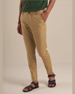 relaxed fit flat-front chinos