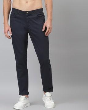 relaxed fit flat-front chinos