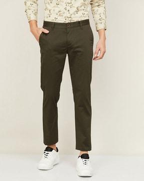 relaxed fit flat-front chinos