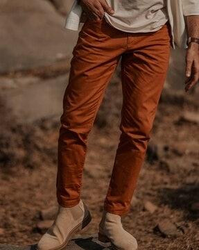 relaxed fit flat-front chinos