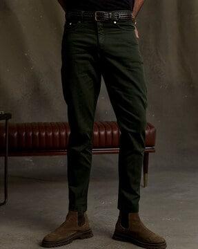 relaxed fit flat-front chinos