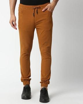 relaxed fit flat-front jogger pants