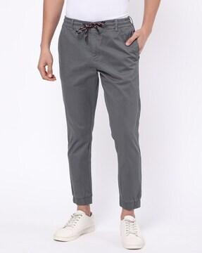 relaxed fit flat-front joggers pants