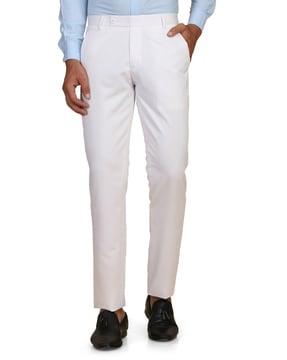 relaxed fit flat-front pants 
