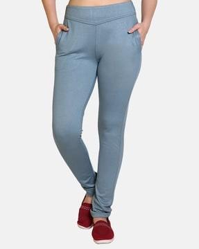 relaxed fit flat-front pants with slip pockets