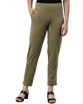 relaxed fit flat-front pants