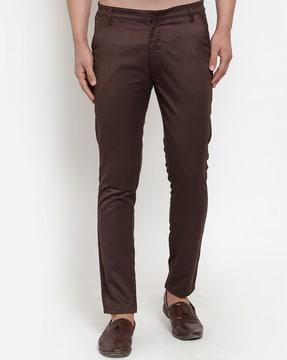 relaxed fit flat-front pants