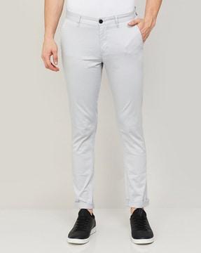 relaxed fit flat-front pants