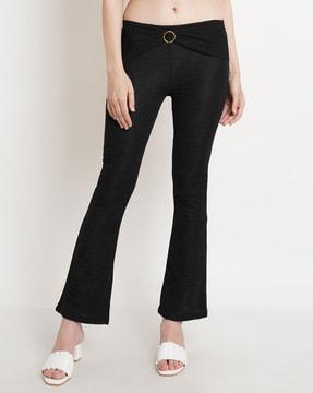 relaxed fit flat-front pants