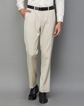 relaxed fit flat-front pants