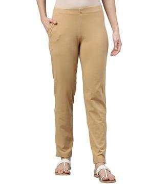 relaxed fit flat-front pants