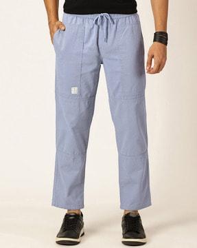 relaxed fit flat-front pants