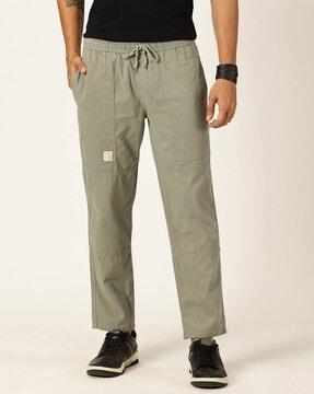 relaxed fit flat-front pants