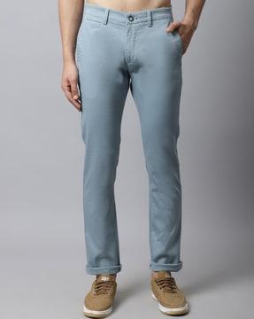 relaxed fit flat-front trousers