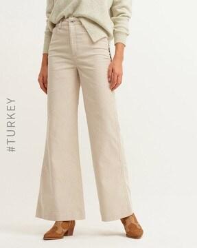 relaxed fit flat-front trousers