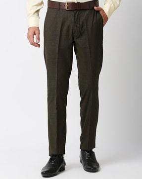 relaxed fit flat-front trousers