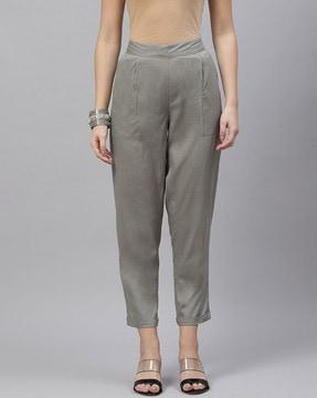 relaxed fit flat-front trousers