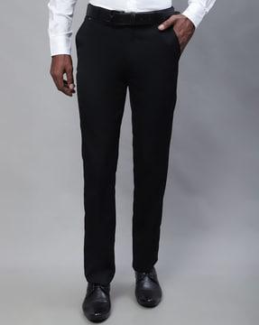 relaxed fit flat-front trousers