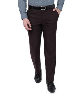 relaxed fit flat-front trousers